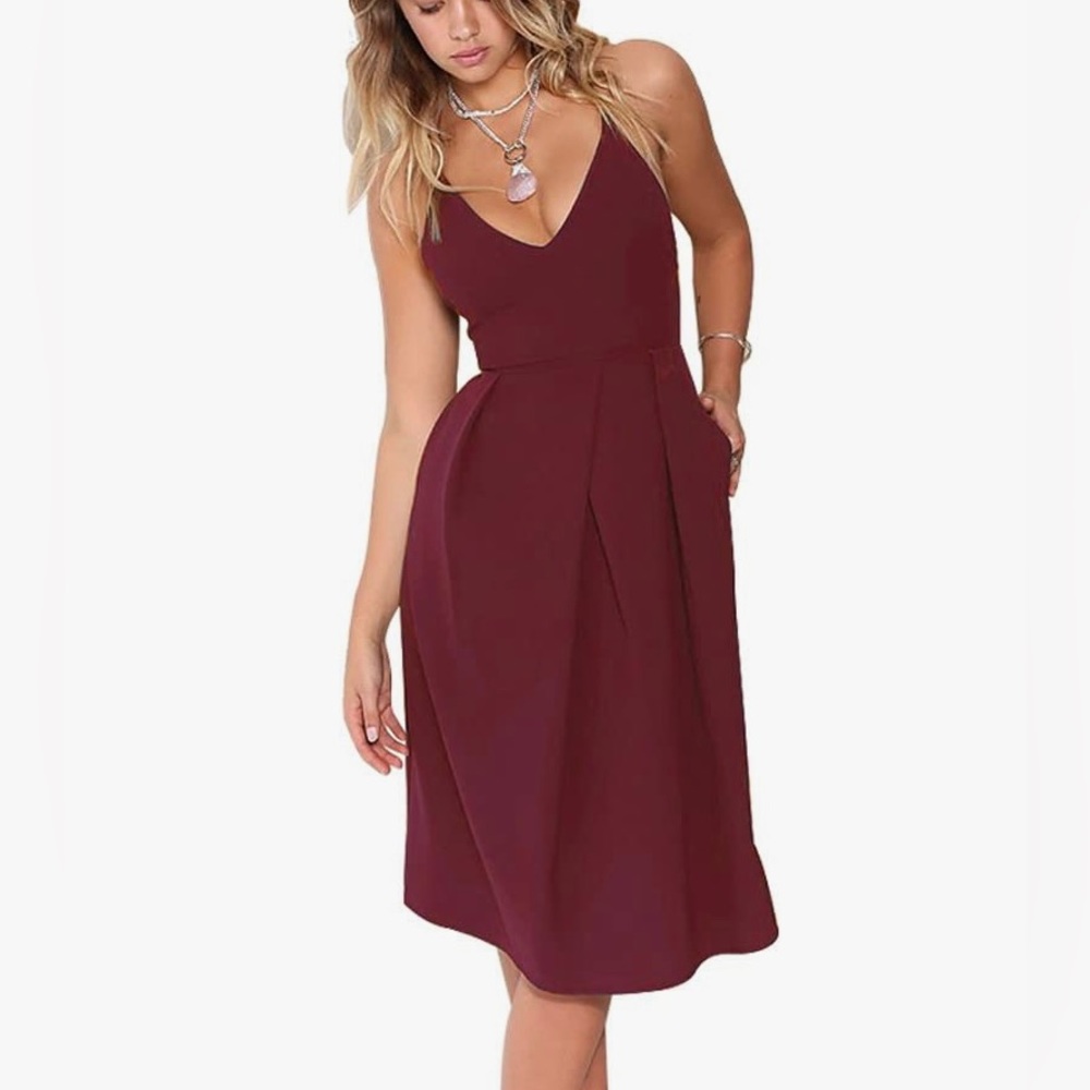 (EUC)✨BURGUNDY MIDI DRESS